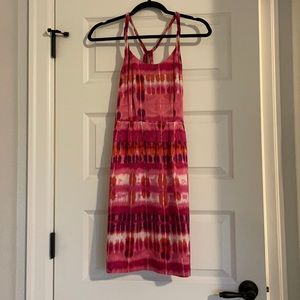 Silk pink tie-dye-style Banana Republic dress